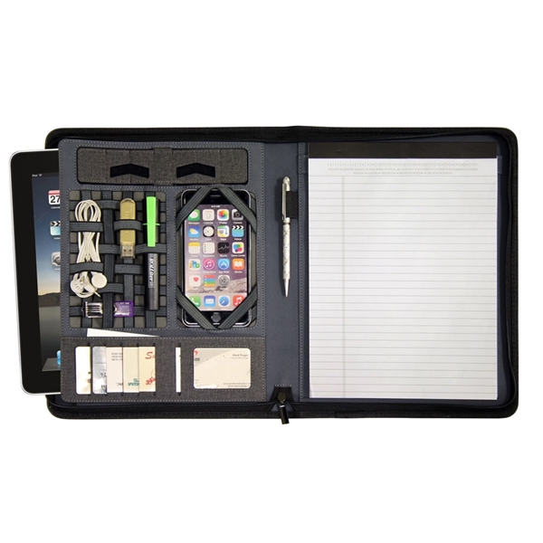 Done in heathered poly canvas, this smart full size zip around... from ASI 79384 Preferred Nation Inc