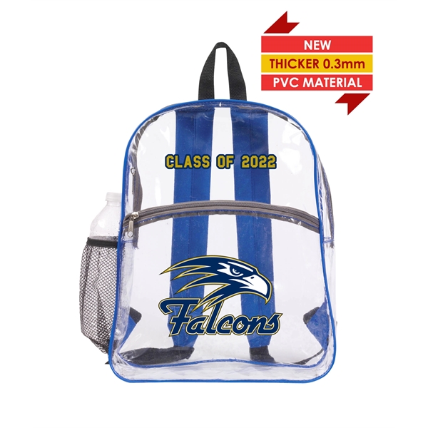 12"W x 15"H x 4"G clear PVC backpack with a zipper... from ASI 37980 Bagworld