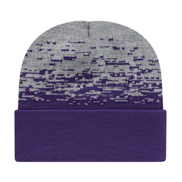 Knit acrylic cuffed beanie in 18 colors with static pattern.... from ASI 43792 Cap America Inc