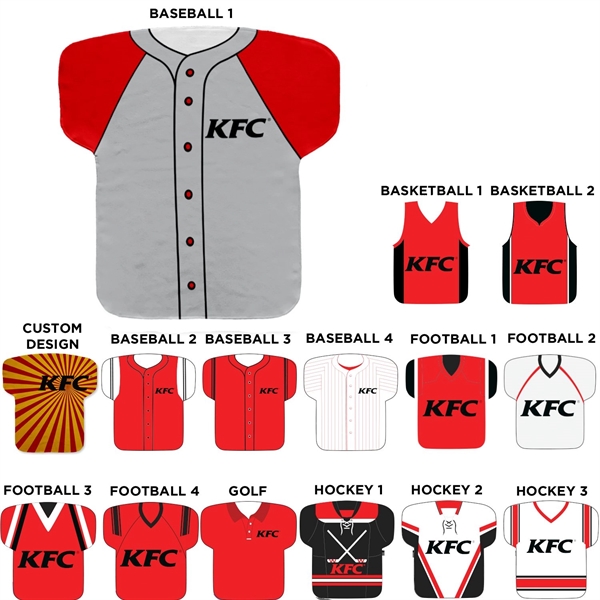 17" x 18" jersey-shaped cooling towel with edge-to-edge sublimation.... from ASI 57653 Gold Bond