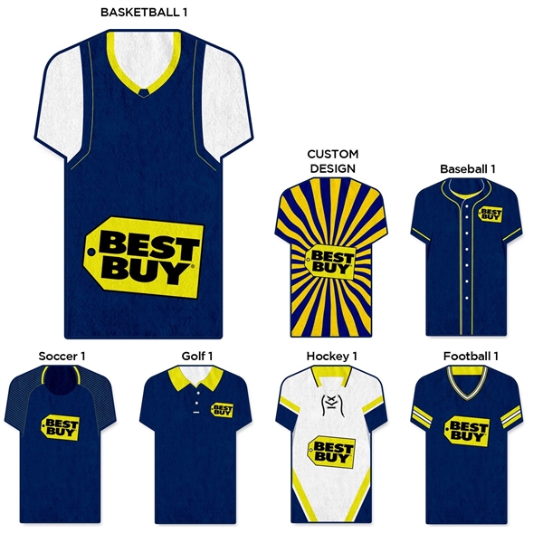 42" x 60" sports jersey-shaped beach towel made of 100% polyester.... from ASI 57653 Gold Bond