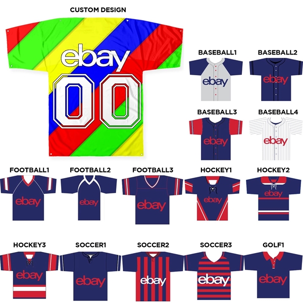 45" x 57" jersey-shaped banner with imprint options.... from ASI 57653 Gold Bond