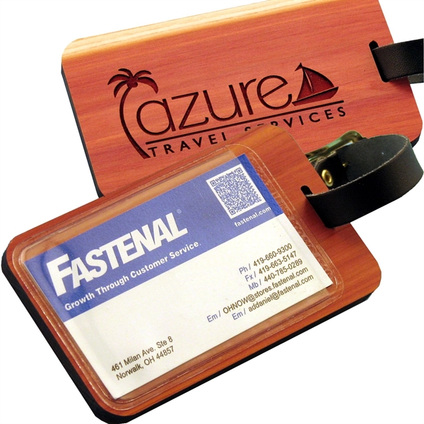 Wood Luggage Tag... from ASI 88156 Solid Dimensions Inc / Solid Dimensions Line