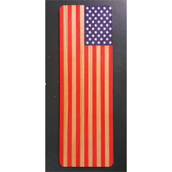 6" x 2" x .09" hardwood printed American flag bookmark. Made... from ASI 92531 Unique Custom Products / UCP