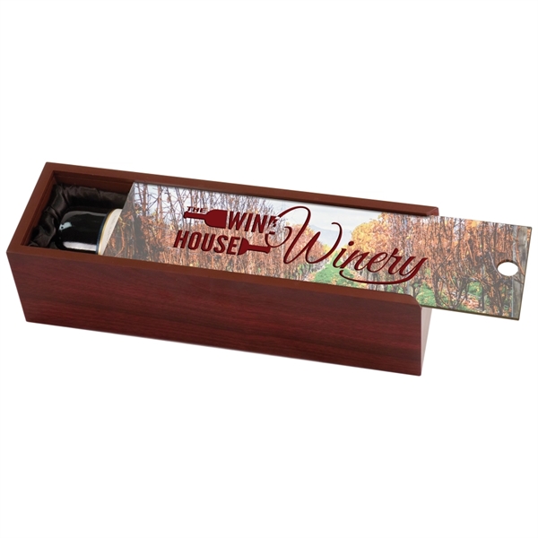 14.25" x 4.25" x 3.875" rosewood wine gift and presentation box... from ASI 92531 Unique Custom Products / UCP