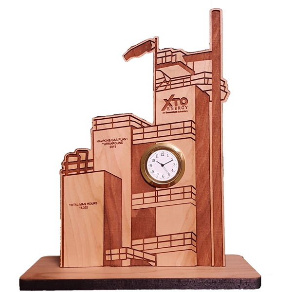 10" x 5" x 0.1875" hardwood desk clock in eight wood... from ASI 92531 Unique Custom Products / UCP