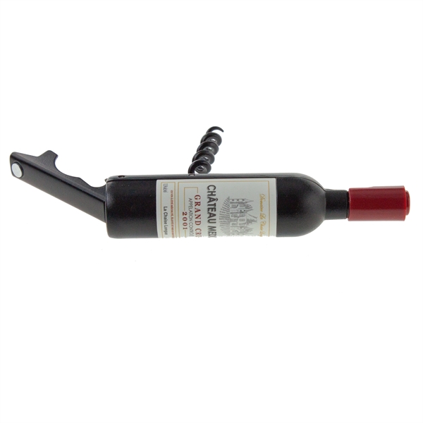 Wine bottle shaped corkscrew and bottle opener with magnetic back.... from ASI 52263 EMT / EMT EMT EASY