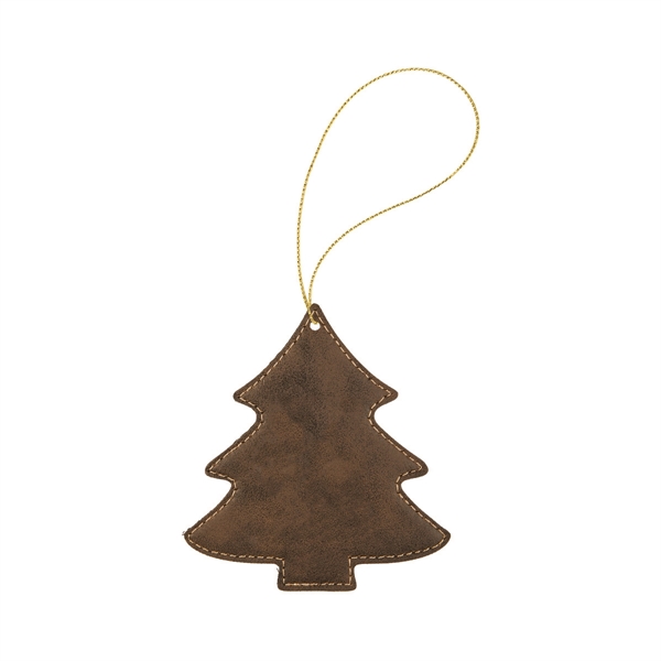 4" x 4.5" x 1/8" oval-shaped PU leatherette hanging holiday ornament... from ASI 74601 Calico