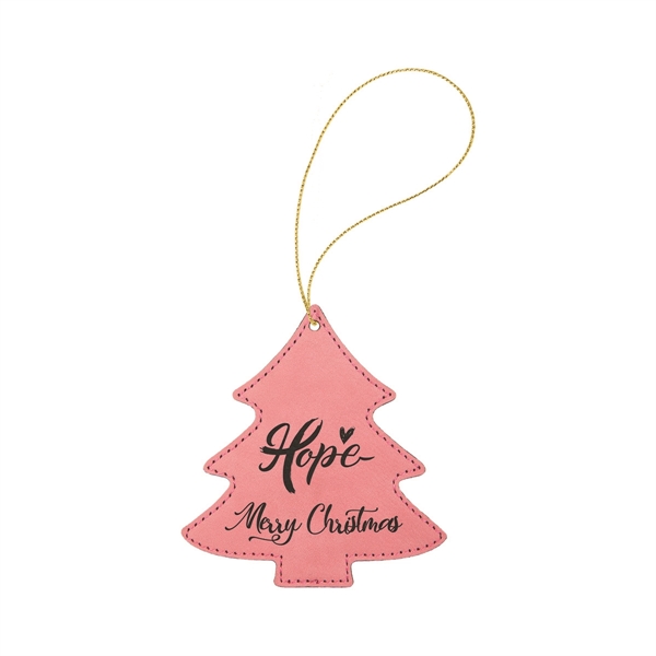 4" x 4.5" x 1/8" oval-shaped PU leatherette hanging holiday ornament... from ASI 74601 Calico