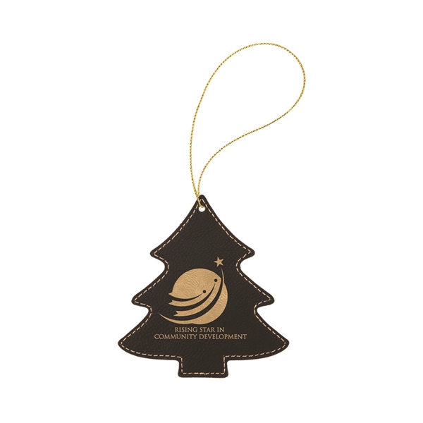 4" x 4.5" x 1/8" oval-shaped PU leatherette hanging holiday ornament... from ASI 74601 Calico