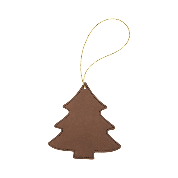 4" x 4.5" x 1/8" oval-shaped PU leatherette hanging holiday ornament... from ASI 74601 Calico