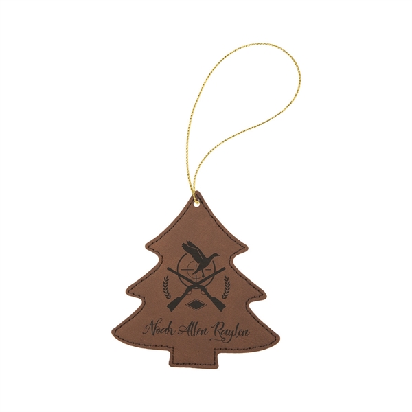 4" x 4.5" x 1/8" oval-shaped PU leatherette hanging holiday ornament... from ASI 74601 Calico