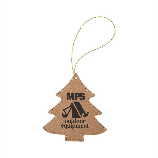 4" x 4.5" x 1/8" oval-shaped PU leatherette hanging holiday ornament... from ASI 74601 Calico