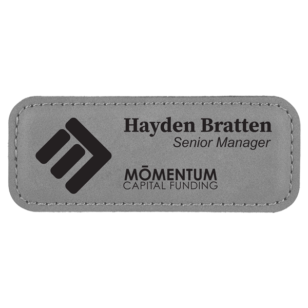 Leatherette name badge with a magnetic backing.... from ASI 59080 Halls & Company