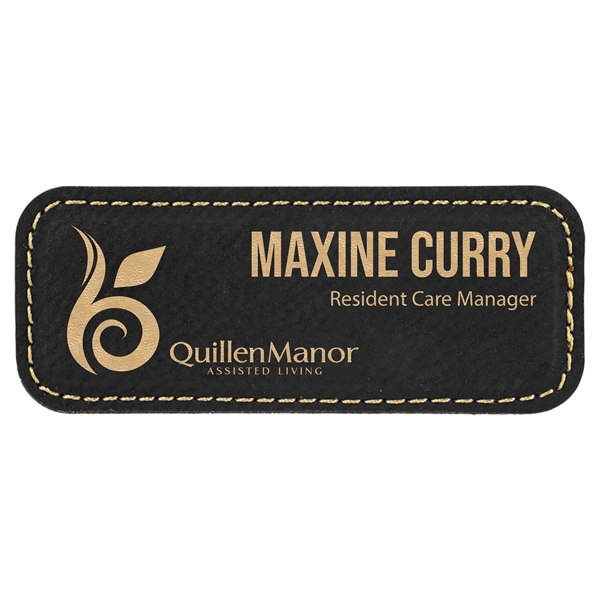 Leatherette name badge with a magnetic backing.... from ASI 59080 Halls & Company