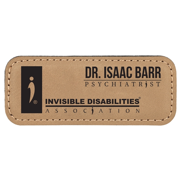 Leatherette name badge with a magnetic backing.... from ASI 59080 Halls & Company