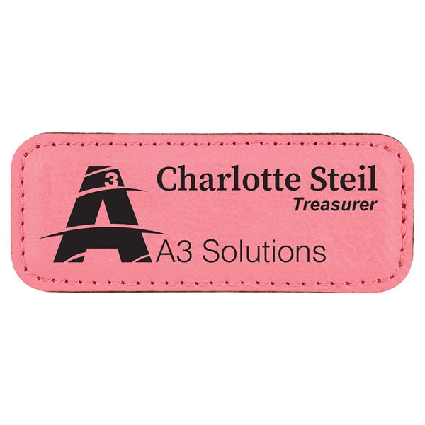 Leatherette name badge with a magnetic backing.... from ASI 59080 Halls & Company
