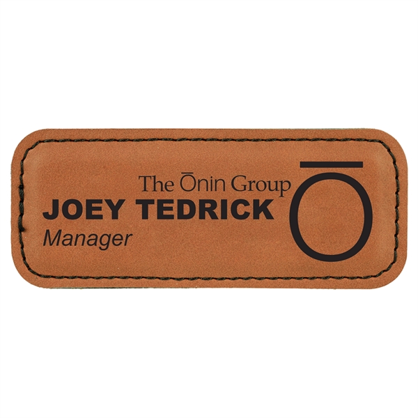 Leatherette name badge with a magnetic backing.... from ASI 59080 Halls & Company