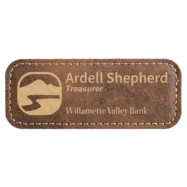 Leatherette name badge with a magnetic backing.... from ASI 59080 Halls & Company