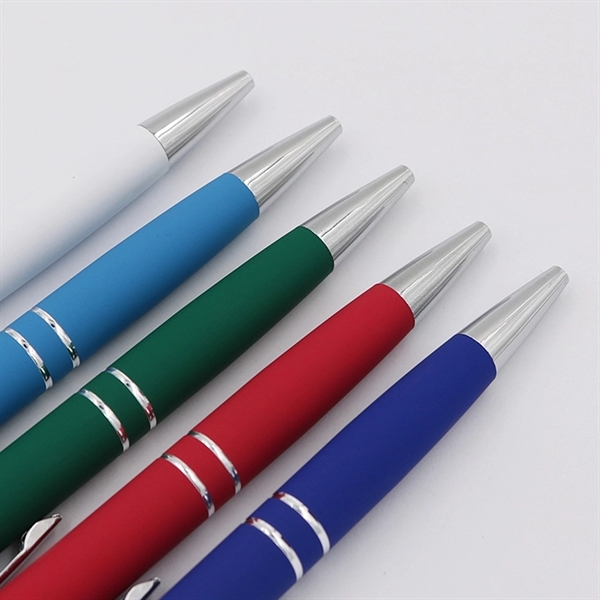 Soft-touch metal stylus pen made of metal with a stylus tip... from ASI 37218 Athena Promo (tm)