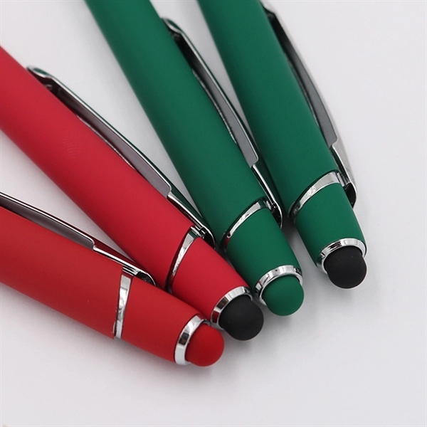 Soft-touch metal stylus pen made of metal with a stylus tip... from ASI 37218 Athena Promo (tm)