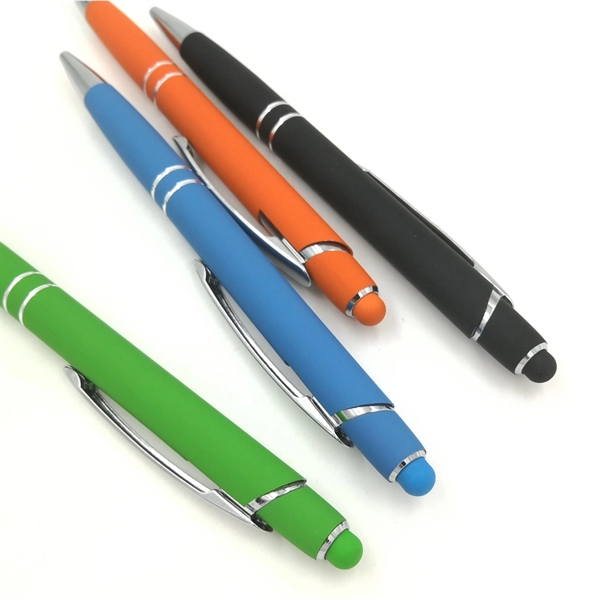 Soft-touch metal stylus pen made of metal with a stylus tip... from ASI 37218 Athena Promo (tm)