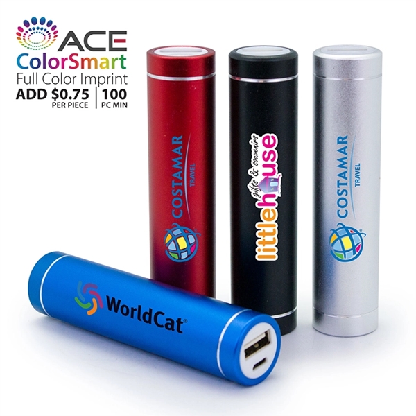 Portable Cylinder USB Power Bank. 2200 mAh Capacity. Includes charging cable.... from ASI 30112 ACE Products / Ace Line