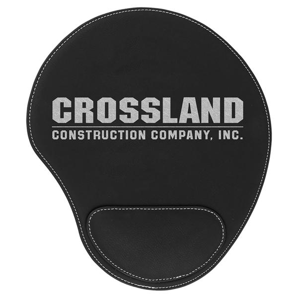 10 1/4" x 9" leatherette mouse pad with laser engraved imprinting.... from ASI 59080 Halls & Company