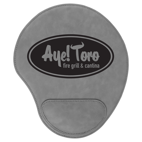 10 1/4" x 9" leatherette mouse pad with laser engraved imprinting.... from ASI 59080 Halls & Company
