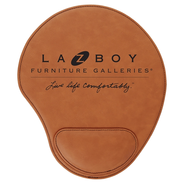 10 1/4" x 9" leatherette mouse pad with laser engraved imprinting.... from ASI 59080 Halls & Company