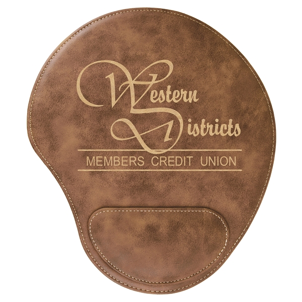 10 1/4" x 9" leatherette mouse pad with laser engraved imprinting.... from ASI 59080 Halls & Company