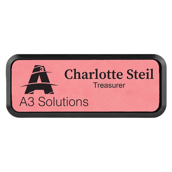 Leatherette name badge with a magnetic backing.... from ASI 59080 Halls & Company