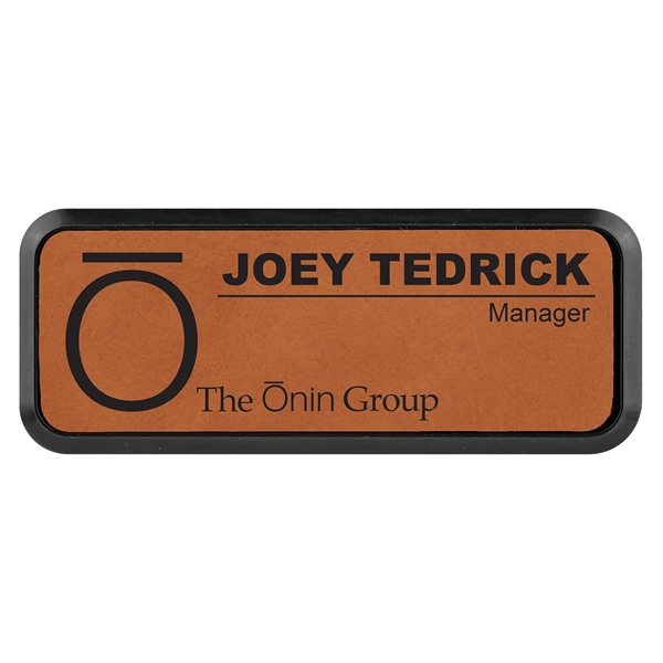 Leatherette name badge with a magnetic backing.... from ASI 59080 Halls & Company