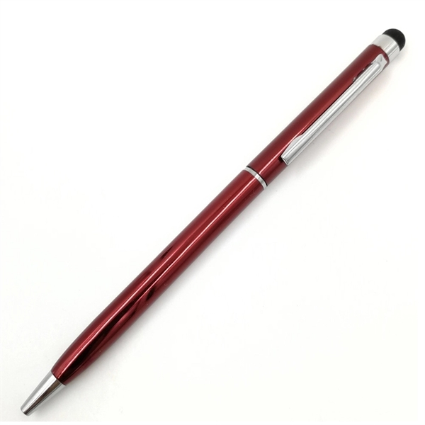 Slim metal ballpoint stylus pen with stylus tip for easy touchscreen... from ASI 37218 Athena Promo (tm)