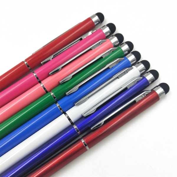Slim metal ballpoint stylus pen with stylus tip for easy touchscreen... from ASI 37218 Athena Promo (tm)
