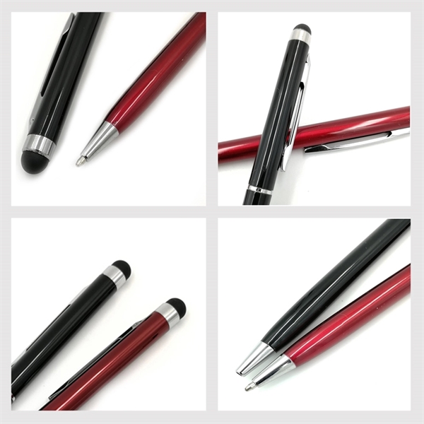 Slim metal ballpoint stylus pen with stylus tip for easy touchscreen... from ASI 37218 Athena Promo (tm)