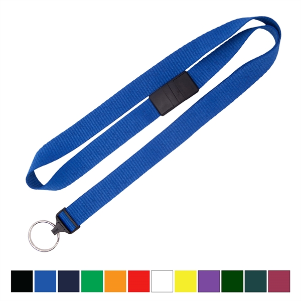 5/8" thick blank flat polyester breakaway lanyard with split ring in... from ASI 62088 IDProductsource