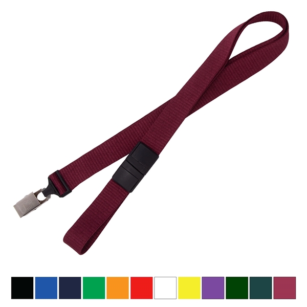 5/8" blank flat polyester breakaway lanyard with bulldog clip in packs... from ASI 62088 IDProductsource