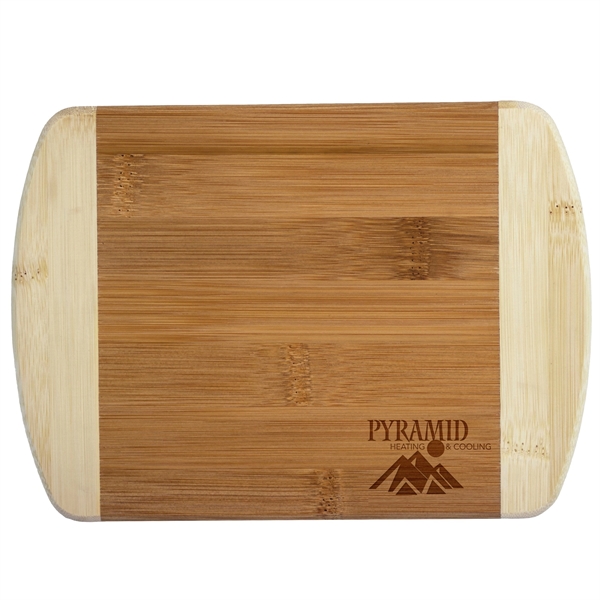 Two-Tone cutting board with lighter end caps.... from ASI 91565 Totally Bamboo