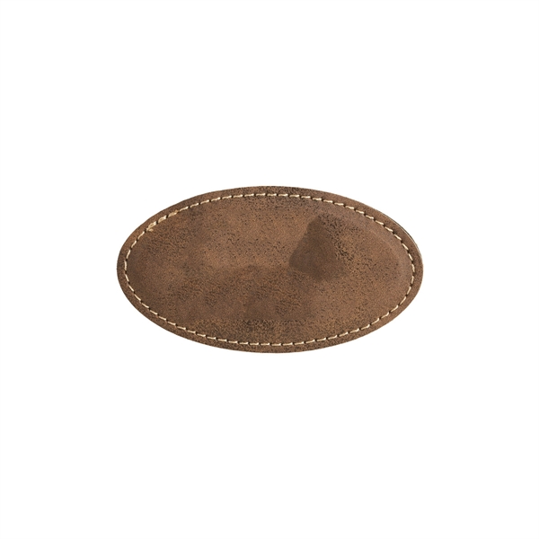 3 1/4" x 1 3/4" x 1/8" oval-shaped PU leatherette name... from ASI 74601 Calico