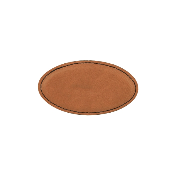 3 1/4" x 1 3/4" x 1/8" oval-shaped PU leatherette name... from ASI 74601 Calico
