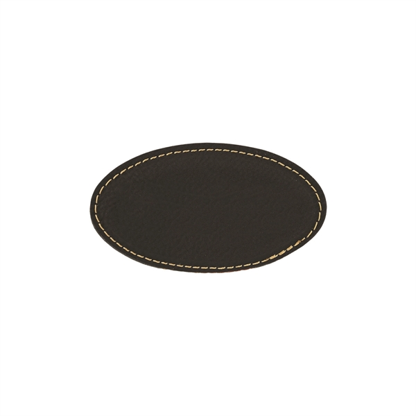 3 1/4" x 1 3/4" x 1/8" oval-shaped PU leatherette name... from ASI 74601 Calico