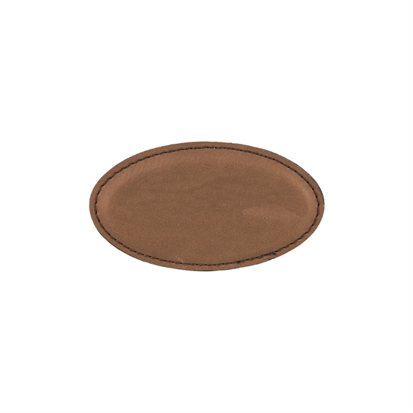 3 1/4" x 1 3/4" x 1/8" oval-shaped PU leatherette name... from ASI 74601 Calico
