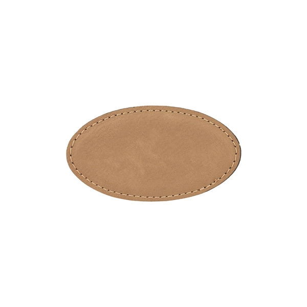 3 1/4" x 1 3/4" x 1/8" oval-shaped PU leatherette name... from ASI 74601 Calico