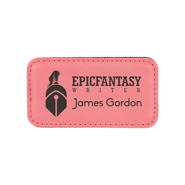 3 1/4" x 1 3/4" x 3/16" rectangular PU leather name... from ASI 74601 Calico