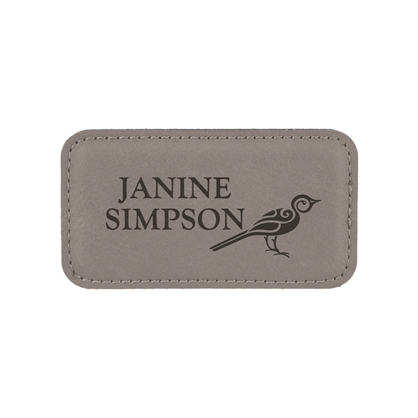 3 1/4" x 1 3/4" x 3/16" rectangular PU leather name... from ASI 74601 Calico