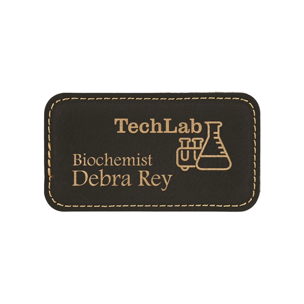 3 1/4" x 1 3/4" x 3/16" rectangular PU leather name... from ASI 74601 Calico