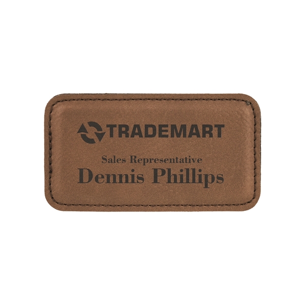 3 1/4" x 1 3/4" x 3/16" rectangular PU leather name... from ASI 74601 Calico