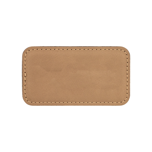 3 1/4" x 1 3/4" x 3/16" rectangular PU leather name... from ASI 74601 Calico