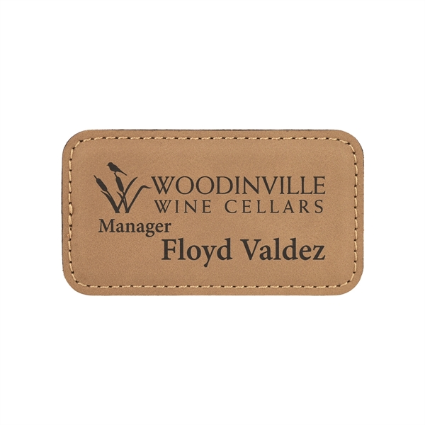 3 1/4" x 1 3/4" x 3/16" rectangular PU leather name... from ASI 74601 Calico